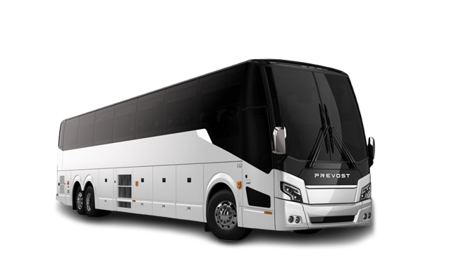 35-56 passenger Prevost motorcoach exterior view