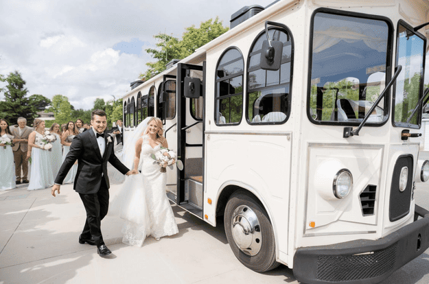 Wedding shuttle bus transportation